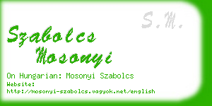 szabolcs mosonyi business card